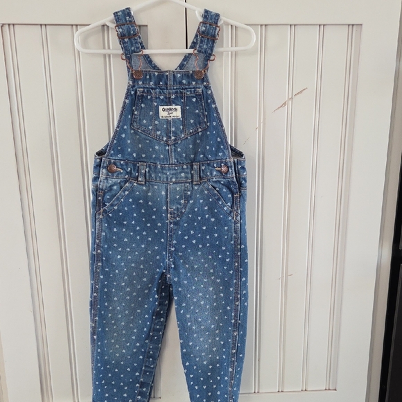 OshKosh B'gosh Other - Oshkosh B'gosh Baby Girl Overalls 24 Months 100% Cotton Denim With Hearts
